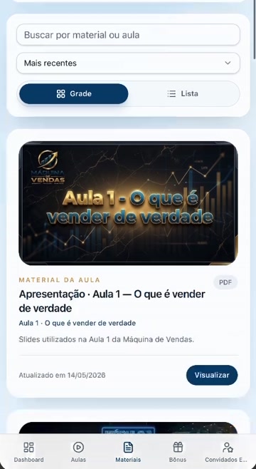 Materiais da Máquina no celular